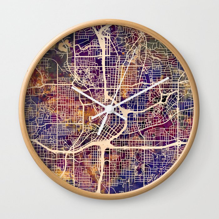 Atlanta Georgia City Map Wall Clock