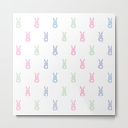 Pastel Rabbits, Cute Bunny Pattern Metal Print | Art Deco, Graphicdesign, Modern, Geometric, Baby, Minimal, Bunnies, Decor, Pastel, Minimalist 
