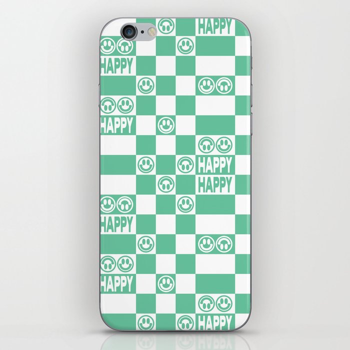 HAPPY Checkerboard (Mint Color) iPhone Skin