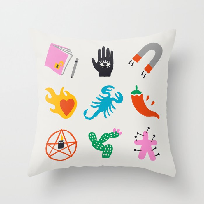 Scorpio Emoji Throw Pillow