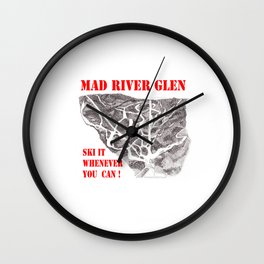 Mad River Glen Vermont, Ski Zentangle Illustration Wall Clock