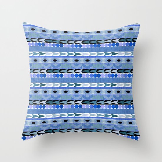 Play Date Blues Throw Pillow