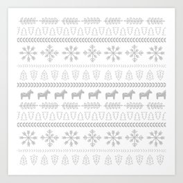 Scandinavian Christmas in White Art Print