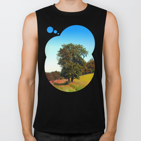 Old tree, vibrant surroundings Biker Tank