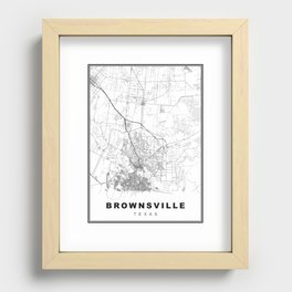 Brownsville Map Recessed Framed Print
