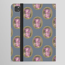 "Spill The Tea Sis": 18th century portrait of a young woman (with tongue-in-cheek caption in purple) iPad Folio Case