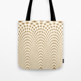 Beige and white curved squares Tote Bag