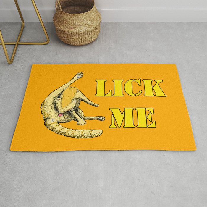 Lick Me (cat cleaning itself) Rug