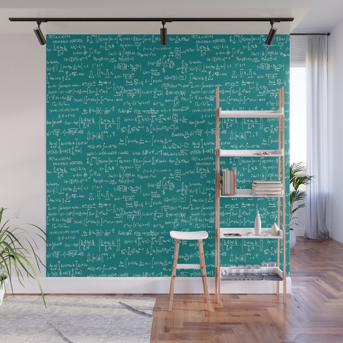 Math Equations // Teal Wall Mural