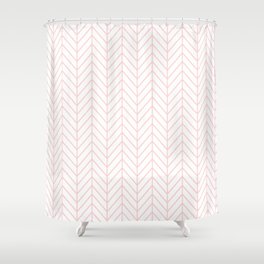 Pale Pink Herringbone Shower Curtain