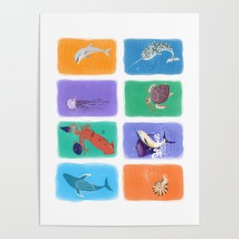 Sea Creatures Series Poster