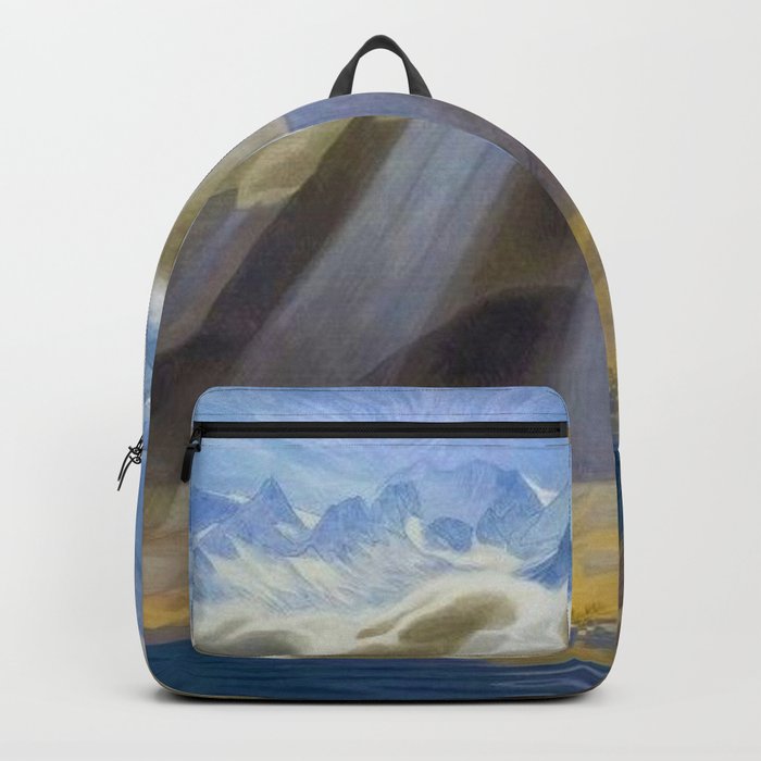 Sun Over Southern Mountains and Sea landscape by Jens Ferdinand Willumsen Backpack