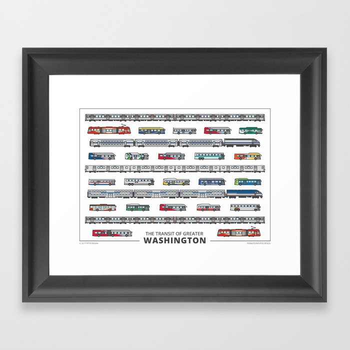 the transit of greater washington small framed art print by