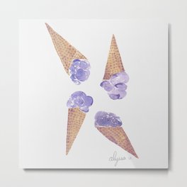 Purple Ice Cream Cones Metal Print