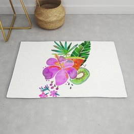 hibiscus and kiwi Area & Throw Rug