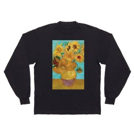 Sunflower, Vincent Van Gogh, Vintage Long Sleeve T-shirt