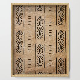 Mud Cloth Mercy Brown and Black Texture  Serving Tray