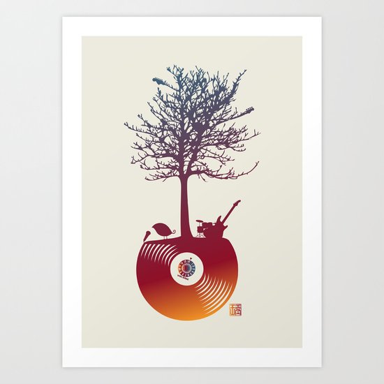 Vinyl Tree 2 Art Print