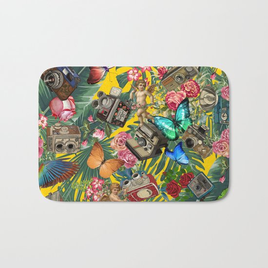 tropical in yellow Bath Mat