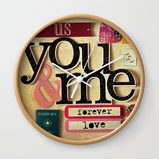 Collage Love - You & Me Wall Clock