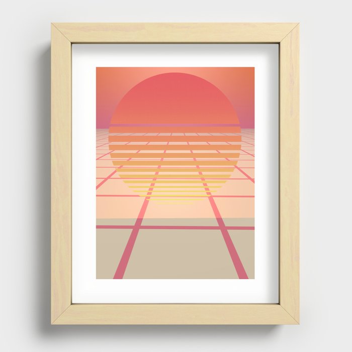 Minimal Sun Grid Recessed Framed Print