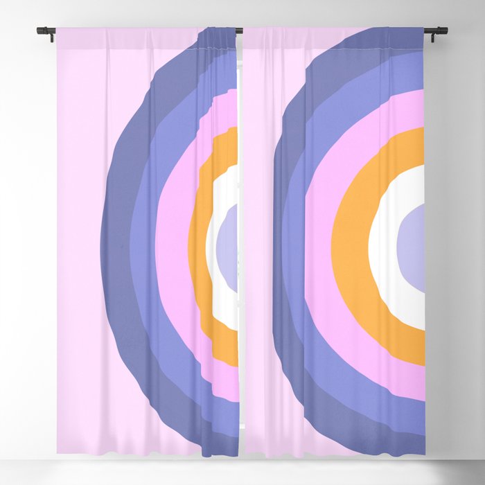 Vertical Rainbow in Very Peri, Pink & Orange  Blackout Curtain