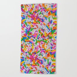 Dessert Rainbow Sprinkles Pattern Beach Towel