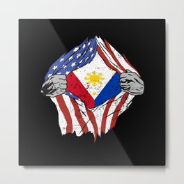 Half American Half Filipino Root Pinoy Philippines Metal Print