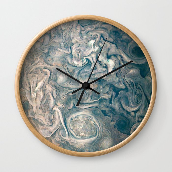 Jupiter Stormy Weather Watercolor Texture Wall Clock