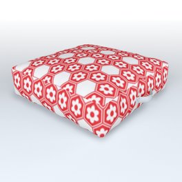 Sesshomaru red flower pattern Outdoor Floor Cushion