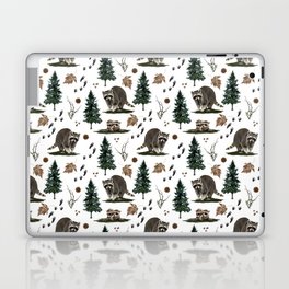 Raccoon and forest elements  Laptop Skin