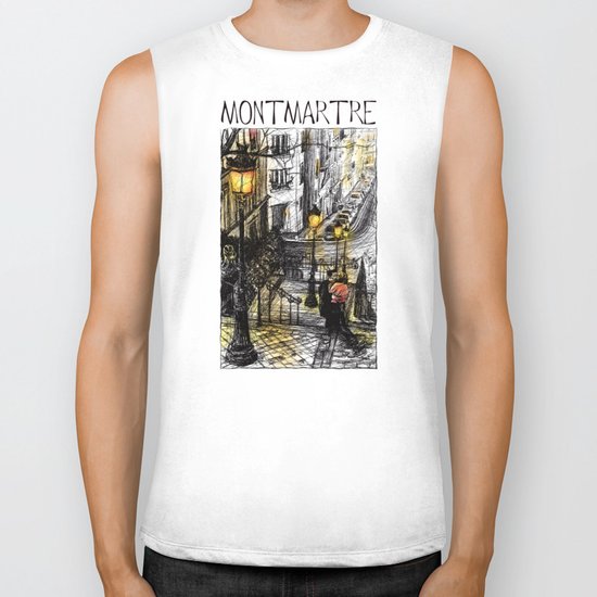 Montmartre VIII in colour Biker Tank