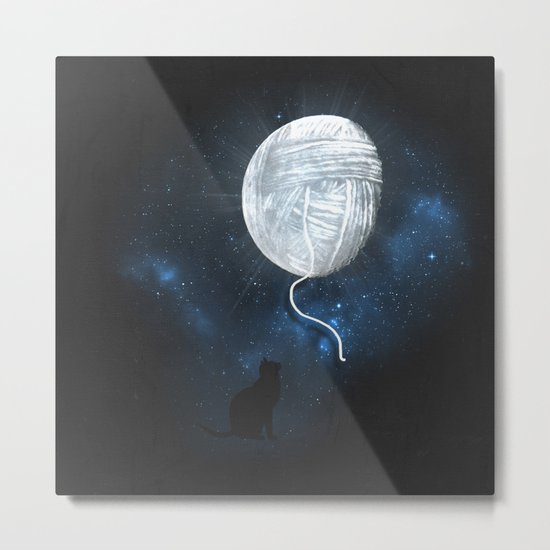 cat moon Metal Print