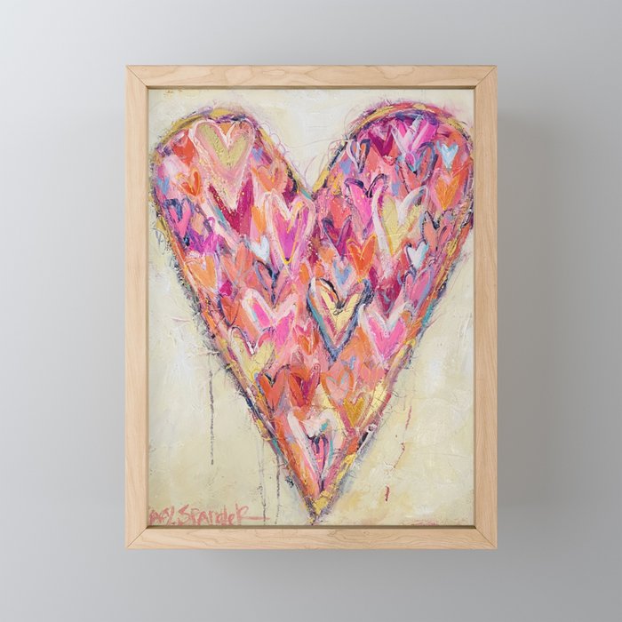 Heart on Heart Framed Mini Art Print