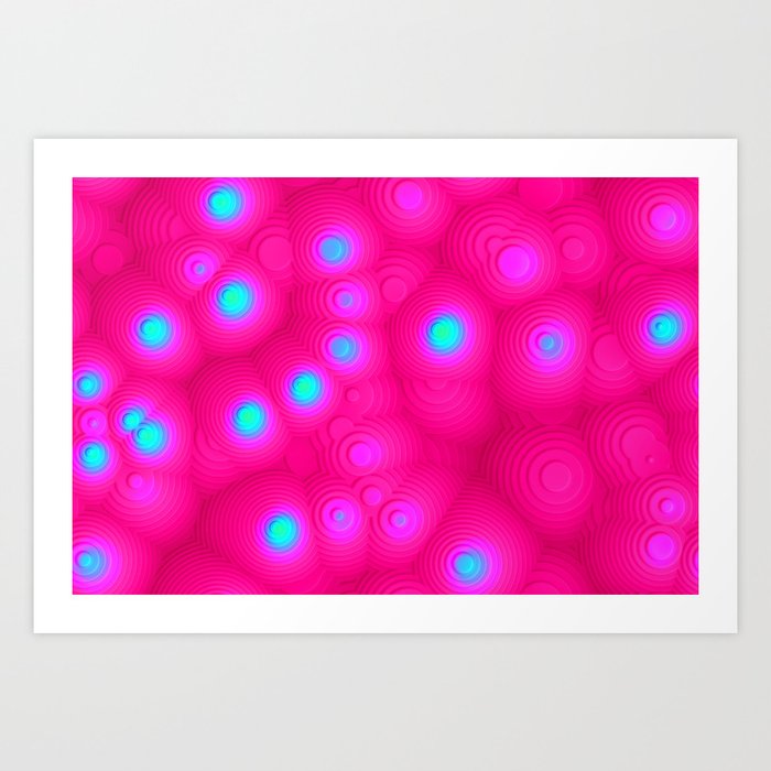 Bright Pink Circles Art Print