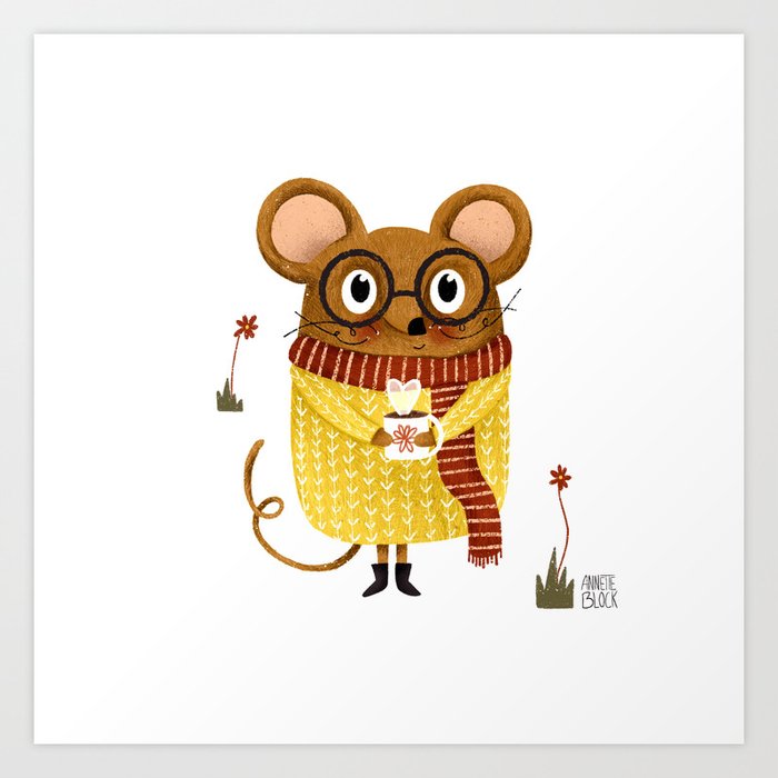 Tea Mouse Art Print