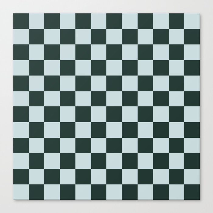 Checker Pattern in Pine Grove Blue + Wan Blue Colors (xii 2021) Canvas Print