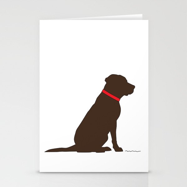 Modern Chocolate Lab Silhouette Stationery Cards