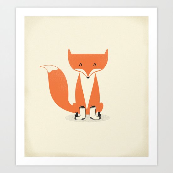 A Fox With Socks Art Print