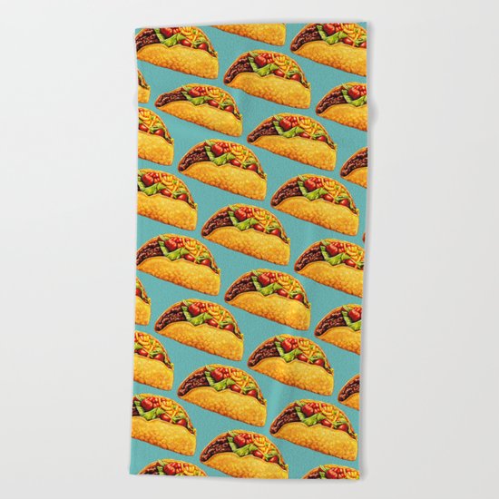 Taco Pattern Beach Towel