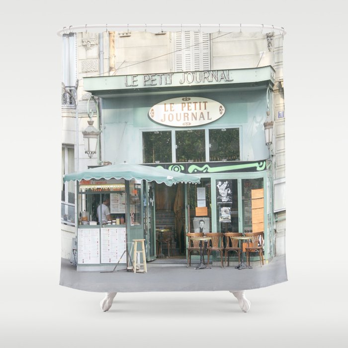 Le Petit Journal A Cafe In Paris Shower Curtain By Toandfrom