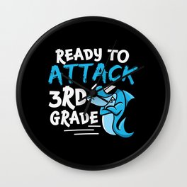 Ready To Attack 3rd Grade Shark Wall Clock