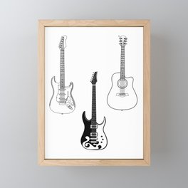 Guitar Soloist Three Guitars Framed Mini Art Print