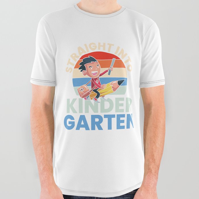 Straight Into Kindergarten All Over Graphic Tee