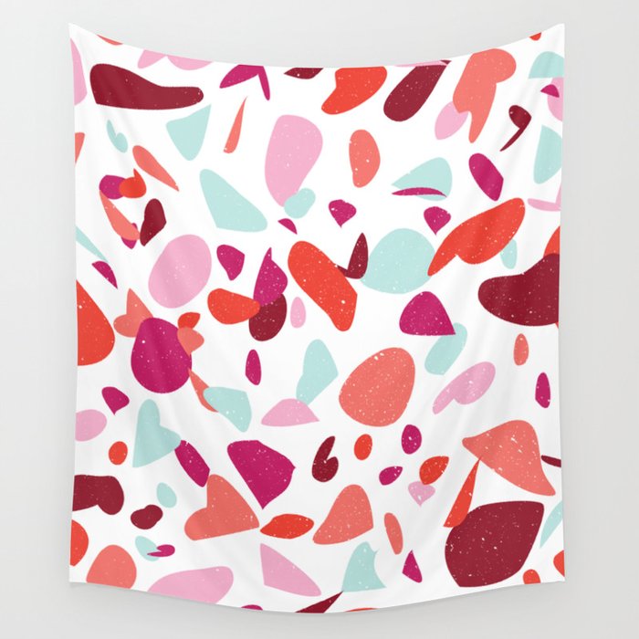 Terrazzo in Coral Wall Tapestry