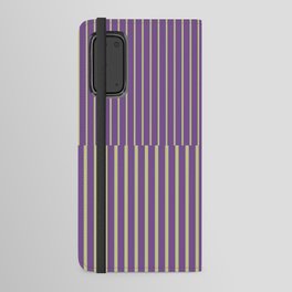 Stripes Pattern and Lines 11 in Pale Green Purple Android Wallet Case