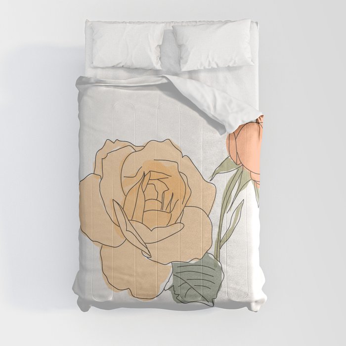 Handdrawn Roses Comforter