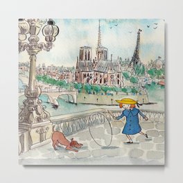 Madeline true watercolor Paris Notre Dame Metal Print | Paris, Aquarelle, Roaringtwenties, Eiffeltower, Bucolique, Cityscape, Painting, Madeline, Toureiffel, Watercolor 