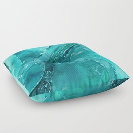 Turquoise palette Flowing Abstract Floor Pillow