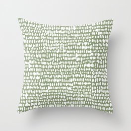 Spotted Preppy Dots Abstract in Sage Green Throw Pillow